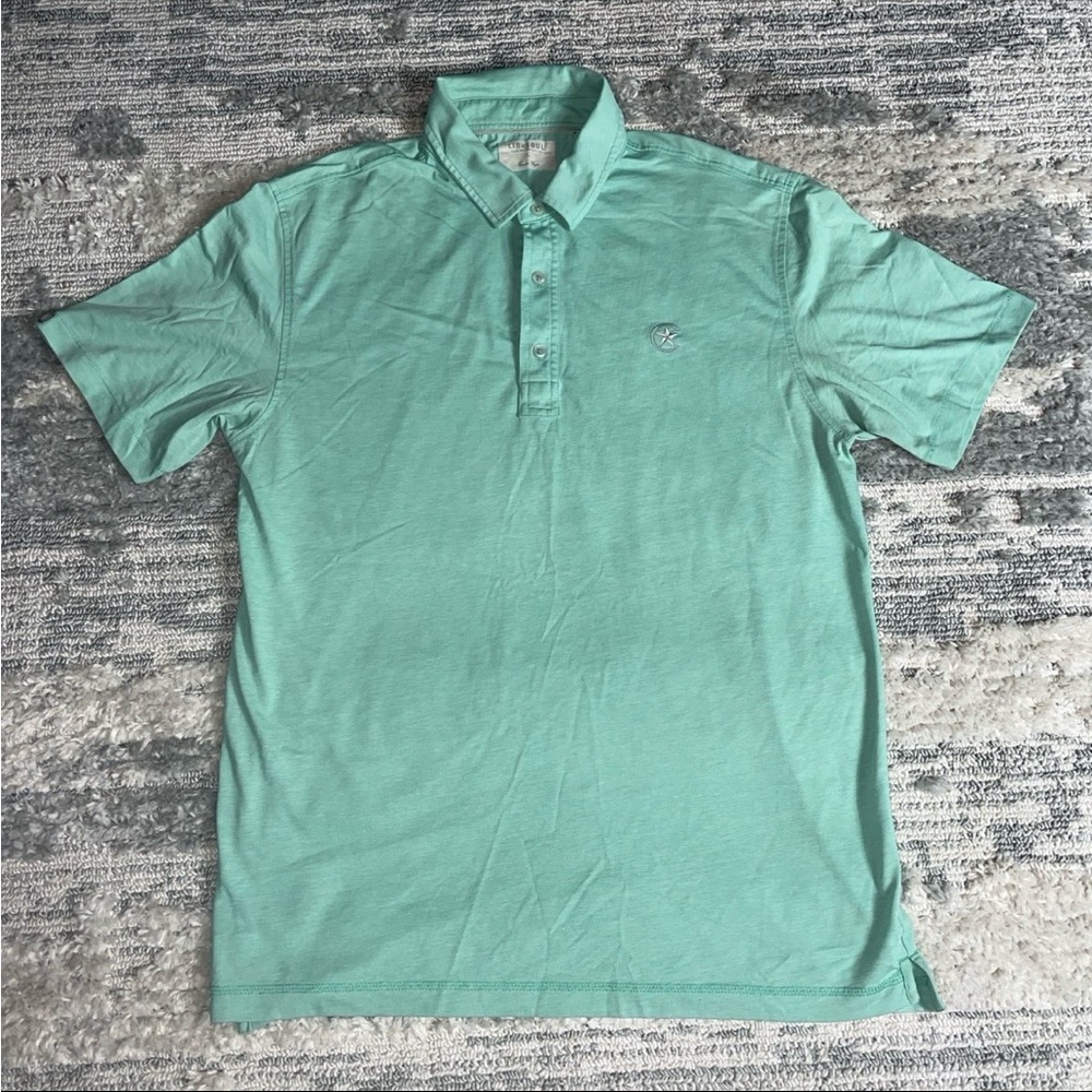 Linksoul Mens Tempus Fugit Green Golf Polo Shirt - Size Large